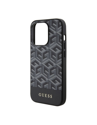 Véritable GUESS Case GUHMP15LHGCFSEK pour iPhone 15 PRO (Compatible avec Magsafe GCUBE Stripes / noir)