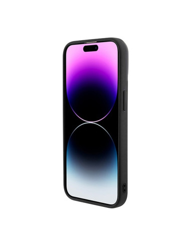 Véritable GUESS Case GUHMP15LHGCFSEK pour iPhone 15 PRO (Compatible avec Magsafe GCUBE Stripes / noir)