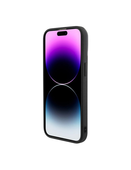 Véritable GUESS Case GUHMP15LHGCFSEK pour iPhone 15 PRO (Compatible avec Magsafe GCUBE Stripes / noir)