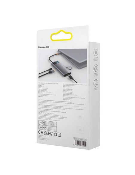 Adaptateur BASEUS HUB 7in1 Type C WKWG040113/BS-OH044 0,15 m gris