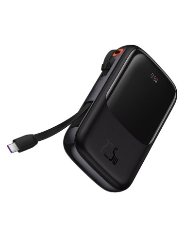 BASEUS powerbank 10 000 mAh with built-in cable + cable USB A to Type C PD QC3.0 3A 22,5W PPQD020101 black