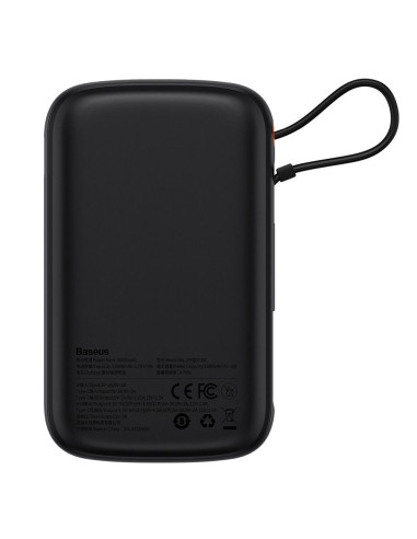 BASEUS powerbank 10 000 mAh with built-in cable + cable USB A to Type C PD QC3.0 3A 22,5W PPQD020101 black