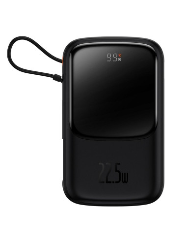 BASEUS powerbank 10 000 mAh with built-in cable + cable USB A to Type C PD QC3.0 3A 22,5W PPQD020101 black