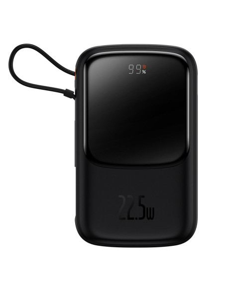 BASEUS powerbank 10 000 mAh with built-in cable + cable USB A to Type C PD QC3.0 3A 22,5W PPQD020101 black