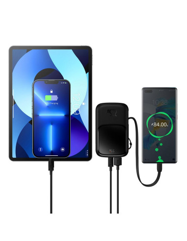 BASEUS powerbank 10 000 mAh with built-in cable + cable USB A to Type C PD QC3.0 3A 22,5W PPQD020101 black