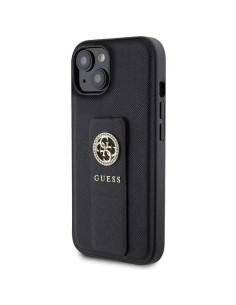 GUESS Coque pour IPHONE 13 / 14 / 15 GUHCP15SPGSSADK (Grip Stand 4G Saffiano Strass) noir 2