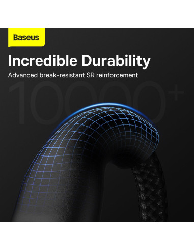 BASEUS 3in1 Flash Series USB-C micro USB Câble Lightning 100W CASS030001 1.2m noir
