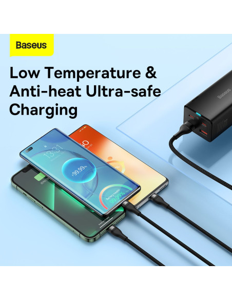 BASEUS 3in1 Flash Series USB-C micro USB Câble Lightning 100W CASS030001 1.2m noir