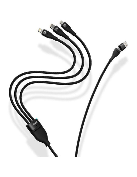 BASEUS Câble 3-en-1 Type C / USB A vers Micro USB / Lightning / Type C PD QC 5A 100W CASS030101 1.2 m noir