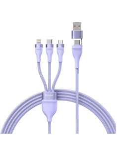 BASEUS Câble 3-en-1 USB A / Type C vers Micro USB / Lightning / Type C PD QC 5A100W CASS030105 1,2 m violet