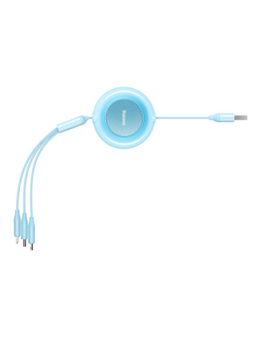BASEUS Câble 3-en-1 USB A vers Micro USB / Lightning / Type C 3.5A CAMJ010017 1.1m bleu