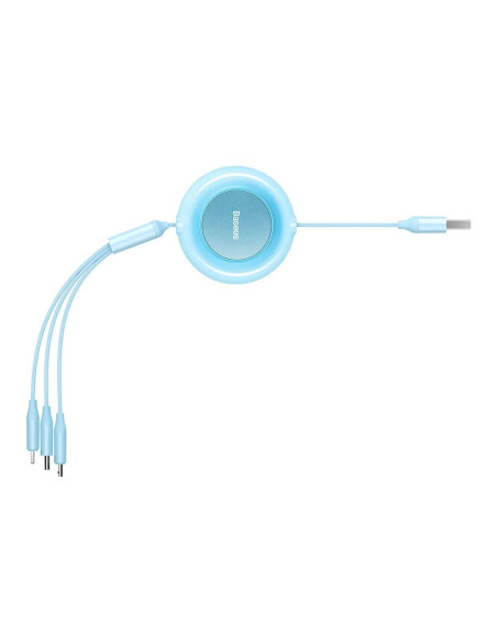 BASEUS Câble 3-en-1 USB A vers Micro USB / Lightning / Type C 3.5A CAMJ010017 1.1m bleu