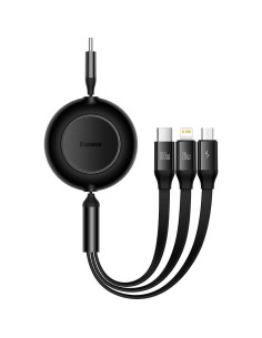 BASEUS Câble 3-en-1 Type C vers Micro USB / Lightning / Type C PD QC4.0 3.5A 100W CAMJ010201 1.1 m noir