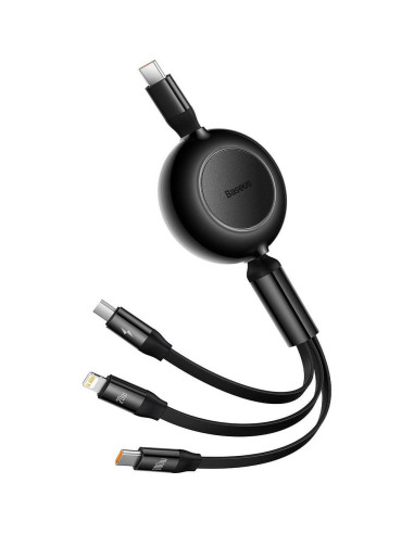 BASEUS Câble 3-en-1 Type C vers Micro USB / Lightning / Type C PD QC4.0 3.5A 100W CAMJ010201 1.1 m noir