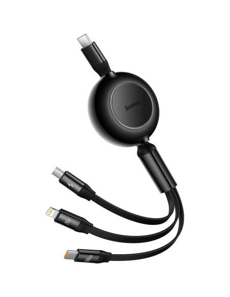 BASEUS Câble 3-en-1 Type C vers Micro USB / Lightning / Type C PD QC4.0 3.5A 100W CAMJ010201 1.1 m noir