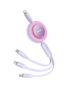 BASEUS Câble 3-en-1 Type C vers Micro USB / Lightning / Type C PD QC4.0 3.5A 100W CAMJ010205 1.1 m violet 2