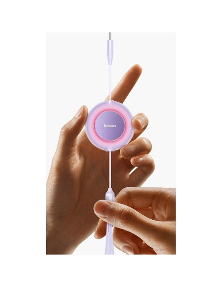 BASEUS Câble 3-en-1 Type C vers Micro USB / Lightning / Type C PD QC4.0 3.5A 100W CAMJ010205 1.1 m violet