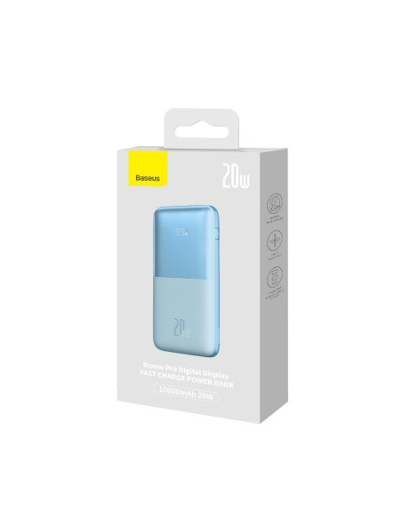 BASEUS powerbank 10 000 mAh + câble USB A vers Type C PD QC3.0 3A 20W PPBD040103 bleu