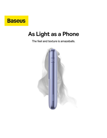 BASEUS powerbank 10 000 mAh + câble USB A vers Type C PD QC3.0 3A 20W PPBD040105 violet