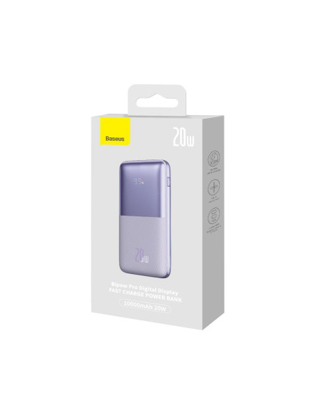 BASEUS powerbank 10 000 mAh + câble USB A vers Type C PD QC3.0 3A 20W PPBD040105 violet