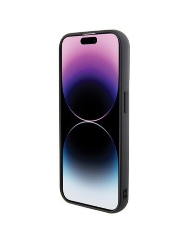 Véritable KARL LAGERFELD Case KLHCP14XGSAKCPK pour iPhone 14 Pro Max (Gripstand Saffiano KC PIN / noir)