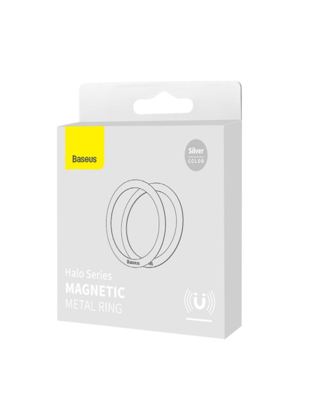 Plaques universelles BASEUS compatibles avec MagSafe PCCH000012 2 pièces argentées