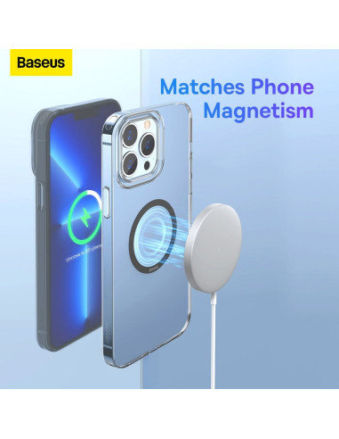 Plaques universelles BASEUS compatibles avec MagSafe PCCH000001 2 pièces noir