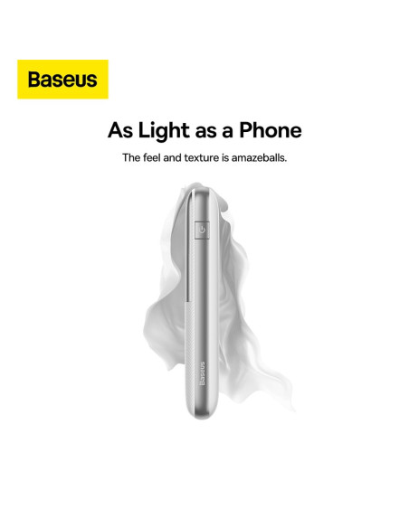 BASEUS powerbank 10 000 mAh + câble USB A vers Type C PD QC3.0 3A 20W PPBD040202 blanc