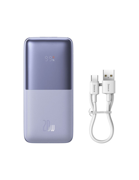 BASEUS powerbank 10 000 mAh + câble USB A vers Type C PD QC3.0 3A 20W PPBD040205 violet