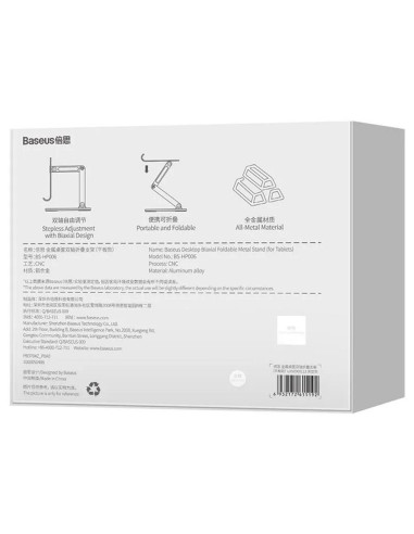 BASEUS porte-tablette pliable en métal BS-HP006 gris