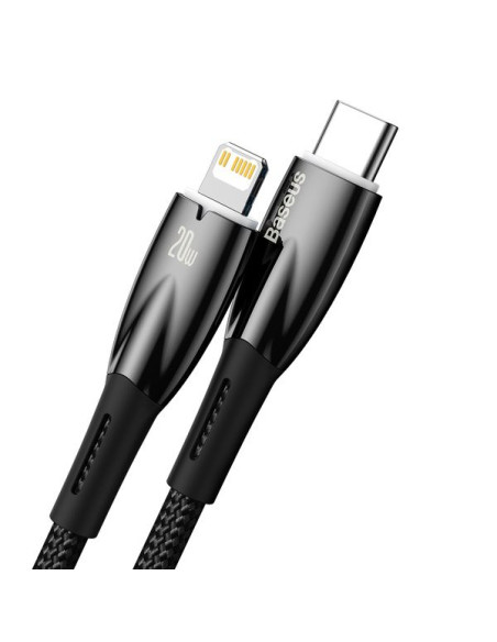 Câble BASEUS Type C vers Lightning PD 20W Glimmer CADH000101 2 m noir