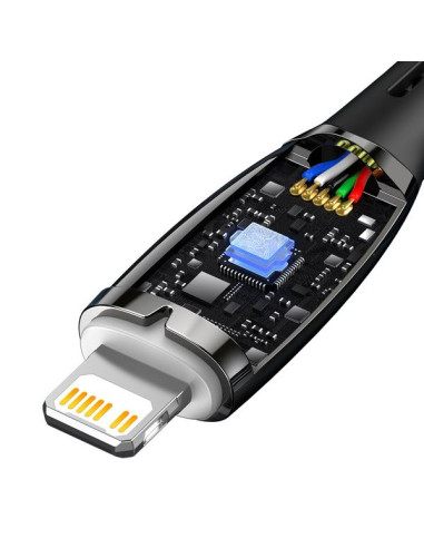Câble BASEUS Type C vers Lightning PD 20W Glimmer CADH000101 2 m noir