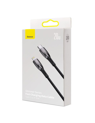 Câble BASEUS Type C vers Lightning PD 20W Glimmer CADH000101 2 m noir
