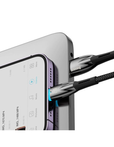 BASEUS Câble USB A vers Lightning 2.4A Glimmer CADH000301 2m noir