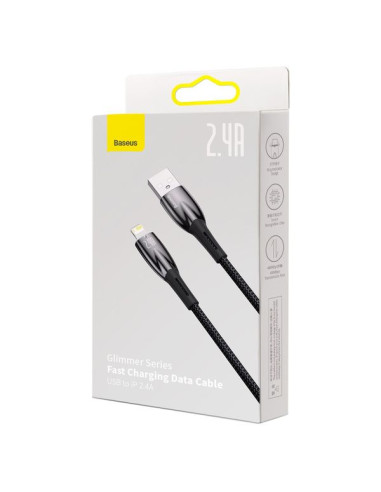 BASEUS Câble USB A vers Lightning 2.4A Glimmer CADH000301 2m noir