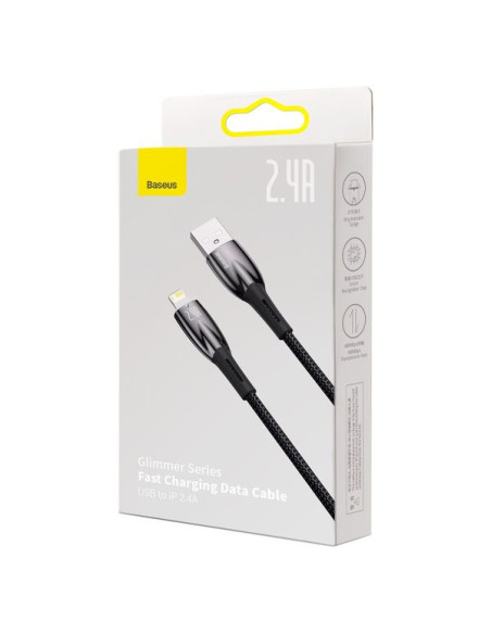 BASEUS Câble USB A vers Lightning 2.4A Glimmer CADH000301 2m noir