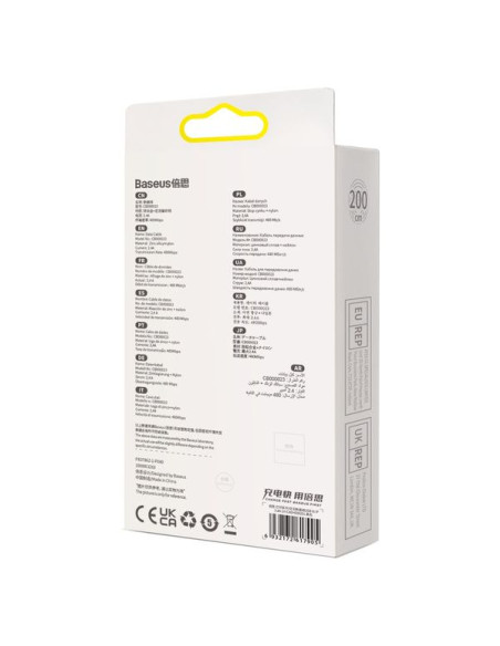 BASEUS Câble USB A vers Lightning 2.4A Glimmer CADH000301 2m noir