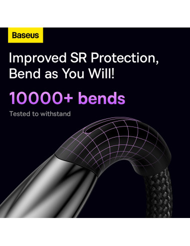 BASEUS Type C to Type C PD 100W Glimmer cable CADH000801 2 m noir