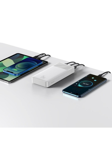 BASEUS powerbank 20 000 mAh + cable USB A do Micro USB PD QC3.0 3A 15W PPBD050102 white