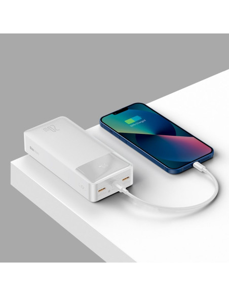 BASEUS powerbank 30 000 mAh + cable USB A do Micro USB PD QC3.0 3A 20W PPBD050402 white