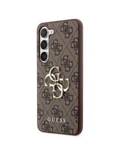 Véritable GUESS Case GUHCS22LG4GFBR pour Samsung S22 Ultra (4G Metal Gold Logo / Brown) 2