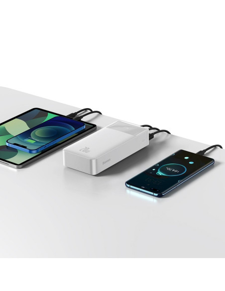 BASEUS powerbank 30 000 mAh + cable USB A do Micro USB PD QC3.0 3A 20W PPBD050402 white