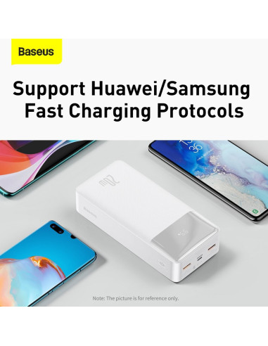 BASEUS powerbank 30 000 mAh + cable USB A do Micro USB PD QC3.0 3A 20W PPBD050402 white