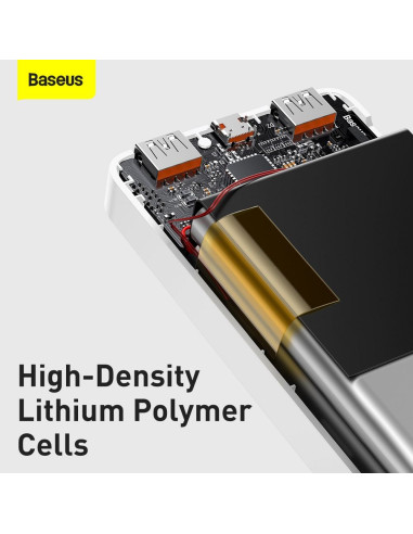 BASEUS powerbank 30 000 mAh + cable USB A do Micro USB PD QC3.0 3A 20W PPBD050402 white