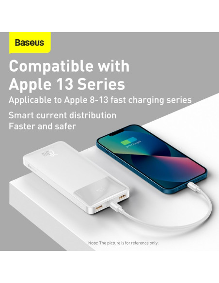 BASEUS powerbank 10 000 mAh PD QC3.0 3A 20W PPBD050502 white