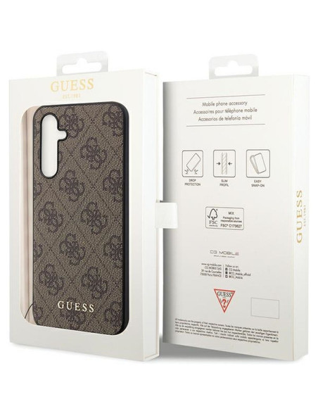 Véritable GUESS Case GUHCS23FEGF4GBR pour Samsung S23 FE (4G Charm / brown)