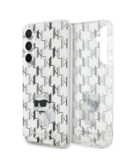 Véritable KARL LAGERFELD Case KLHCS23FEHNCMKLT pour Samsung S23 FE (Monogramme / transparent)