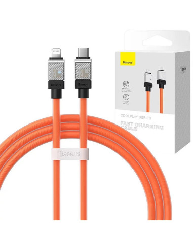 Câble BASEUS Type C vers Lightning PD 20W Coolplay CAKW000007 1 m orange