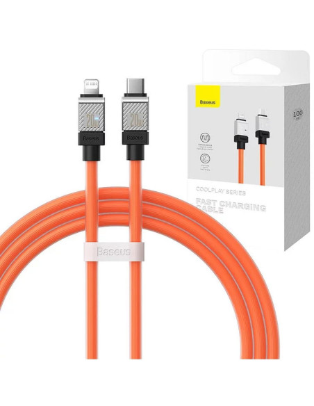 Câble BASEUS Type C vers Lightning PD 20W Coolplay CAKW000007 1 m orange
