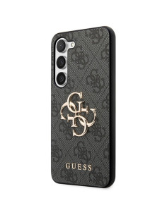 Véritable GUESS Case GUHCS22LG4GFBR pour Samsung S22 Ultra (4G Metal Gold Logo / Brown) 2